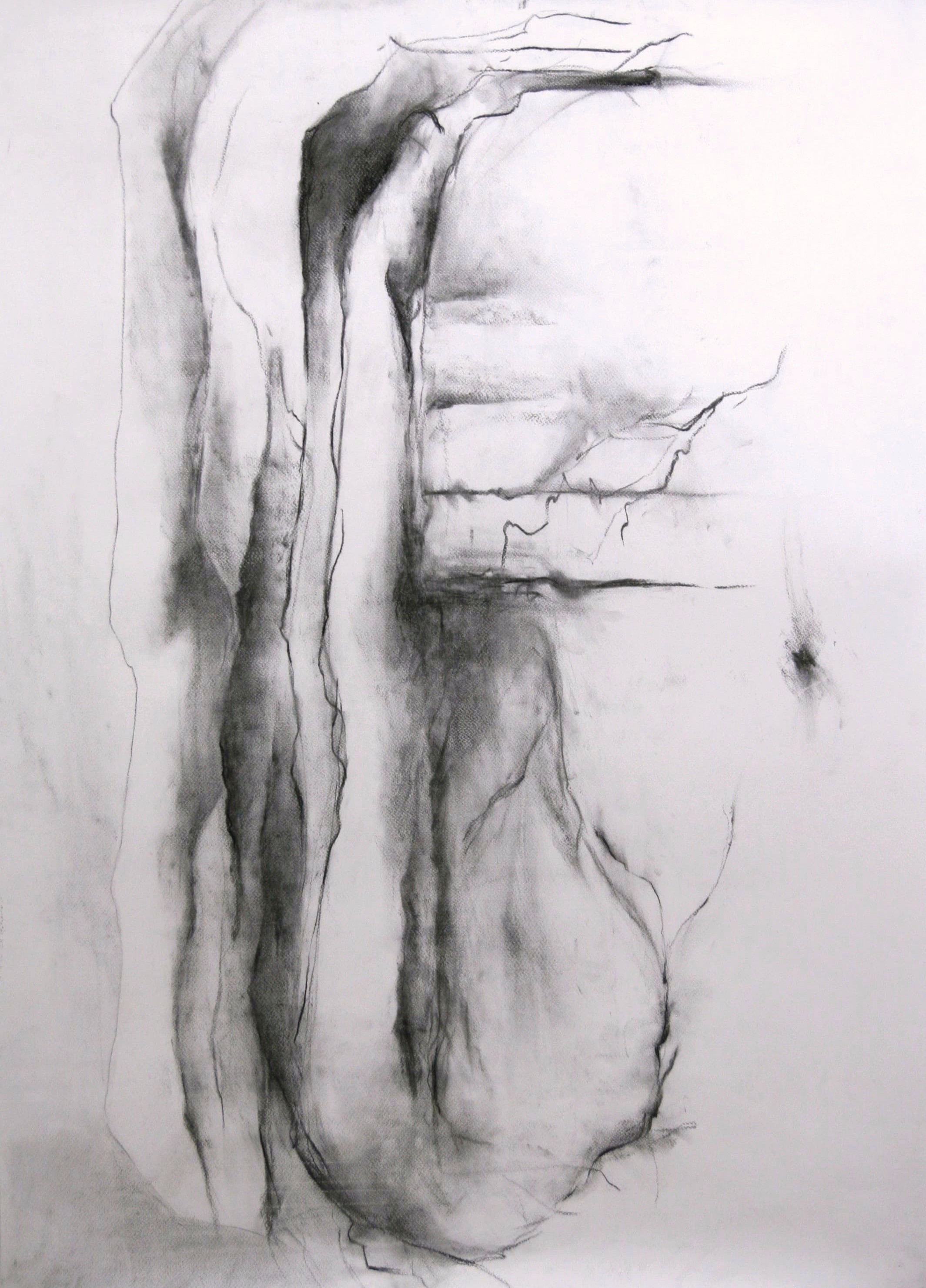 Vine charcoal study of human form