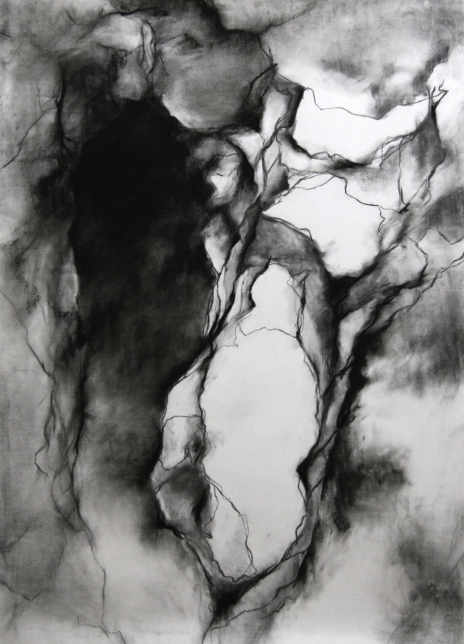 Charcoal study of human form