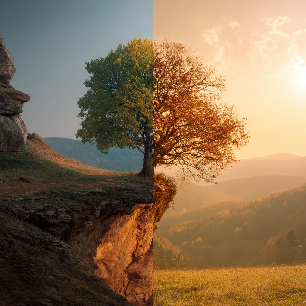 A split tree spanning two different scenes.