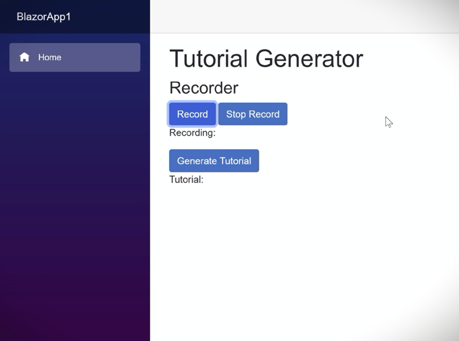 Screen shot of the Spoken Narrative to Structured Documentation app interface